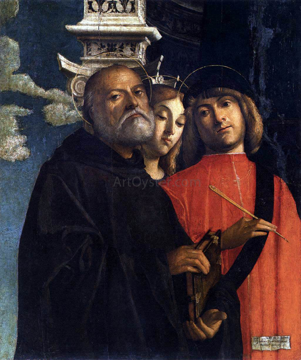 Giovanni Buonconsiglio Sts Benedict, Thecla, and Damian - Hand Painted Oil Painting