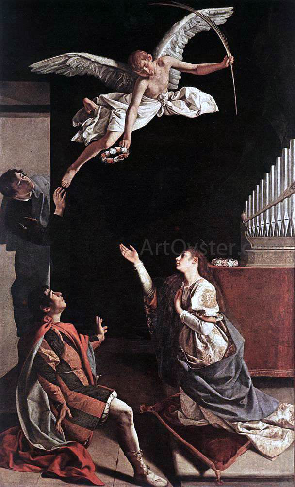 Orazio Gentileschi Sts Cecilia, Valerianus and Tiburtius - Hand Painted Oil Painting