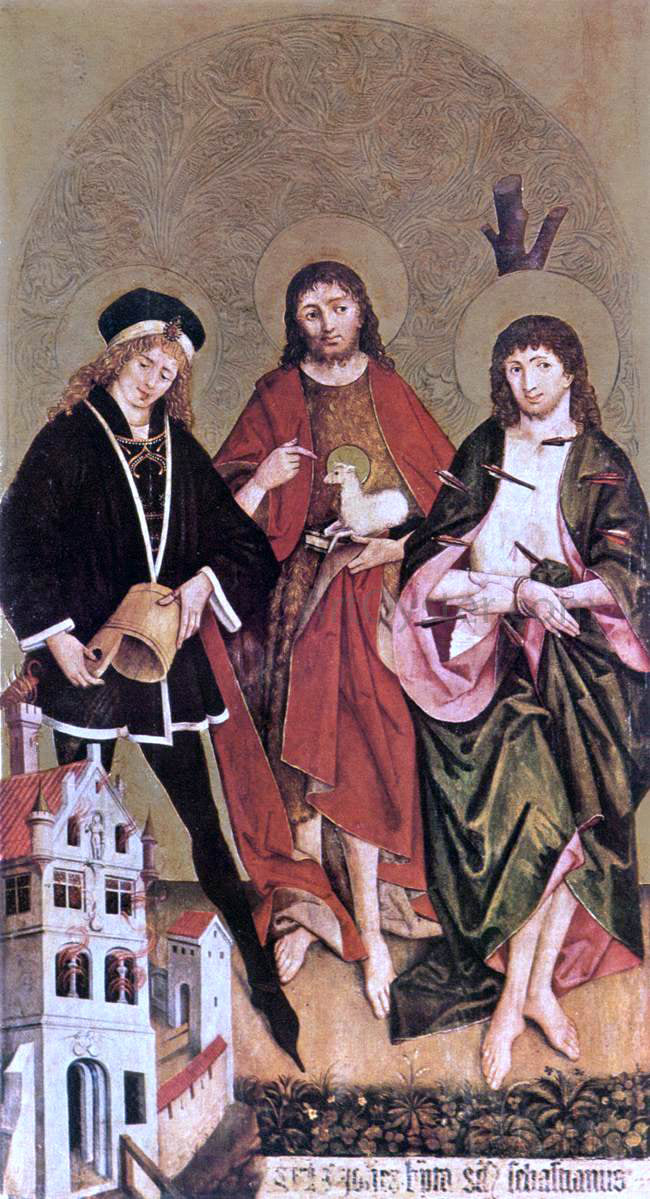 II Hans Strigel Sts Florian, John the Baptist and Sebastian - Hand Painted Oil Painting