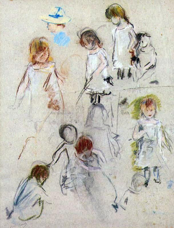  Berthe Morisot Studies of a Little Girl - Hand Painted Oil Painting