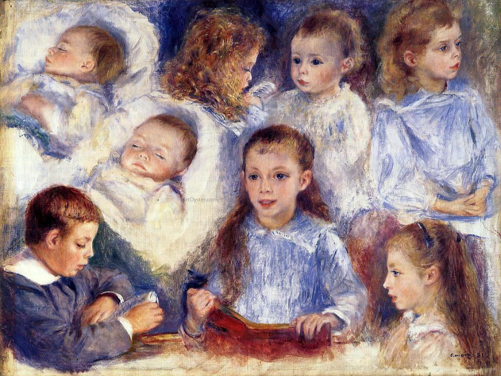 Pierre Auguste Renoir Studies of the Children of Paul Berard - Hand Painted Oil Painting
