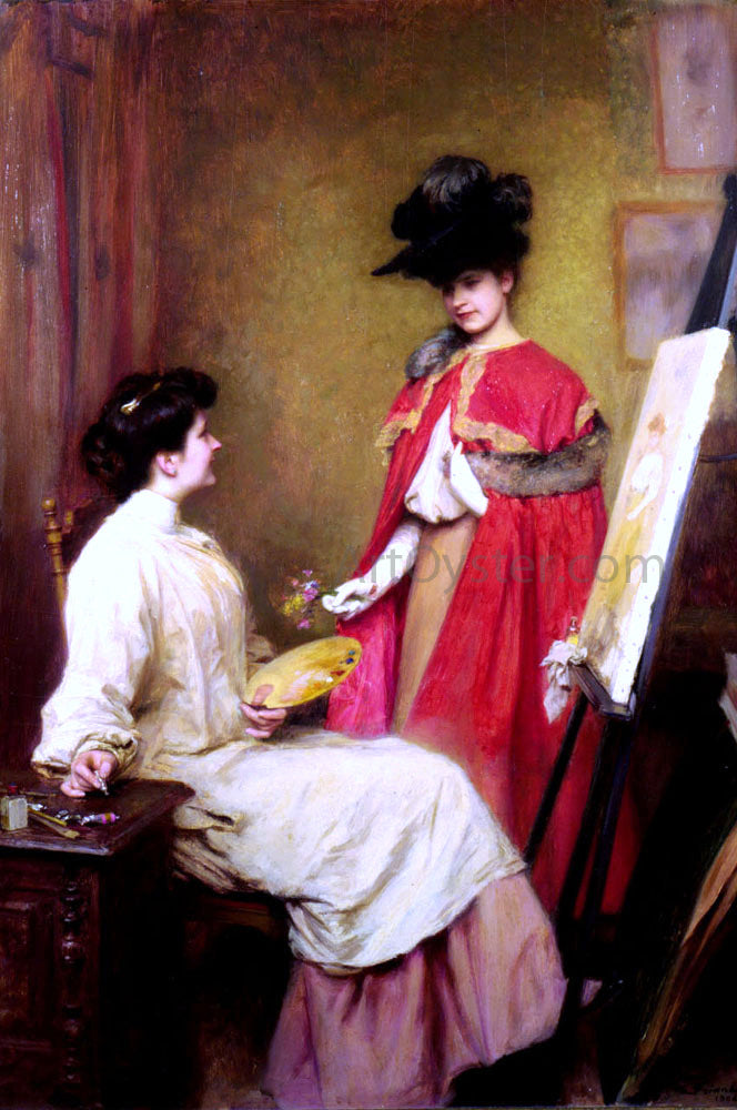 Emile Friant Studio Visit - Hand Painted Oil Painting
