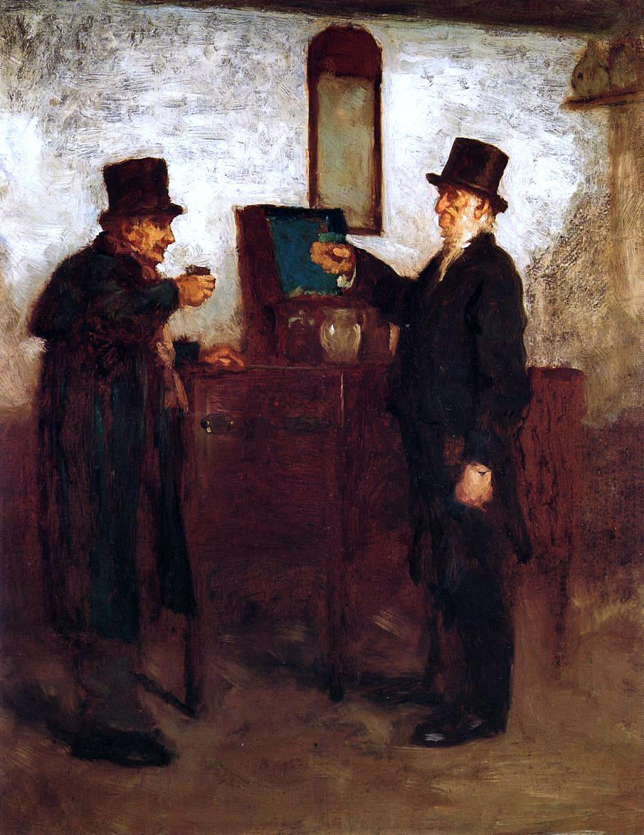 Eastman Johnson Study for 'A Glass with the Squire' - Hand Painted Oil Painting