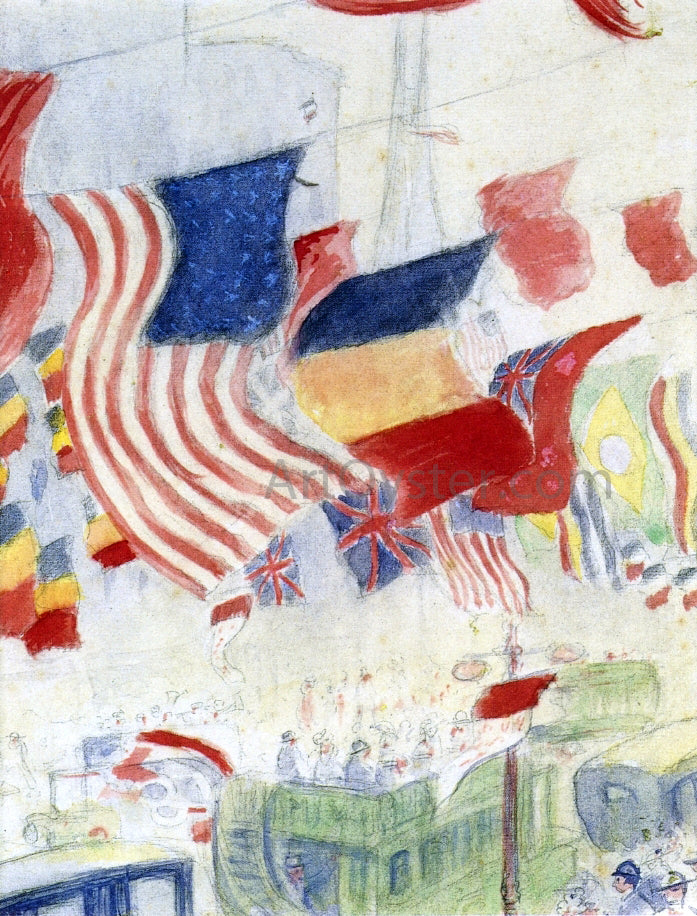 Theodore Earl Butler Study for Flags - Hand Painted Oil Painting