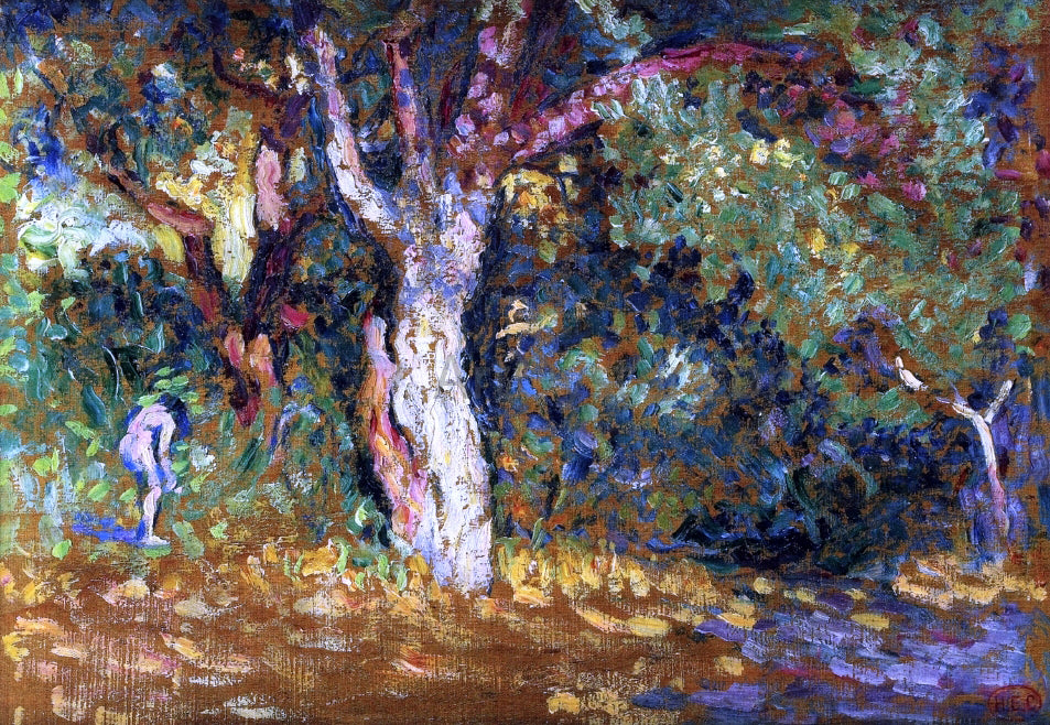 Henri Edmond Cross Study for 'In the Woods with Female Nude' - Hand Painted Oil Painting