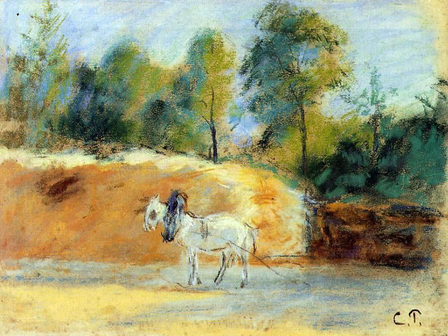 Camille Pissarro Study for 'La Batterie a Montfoucault' - Hand Painted Oil Painting