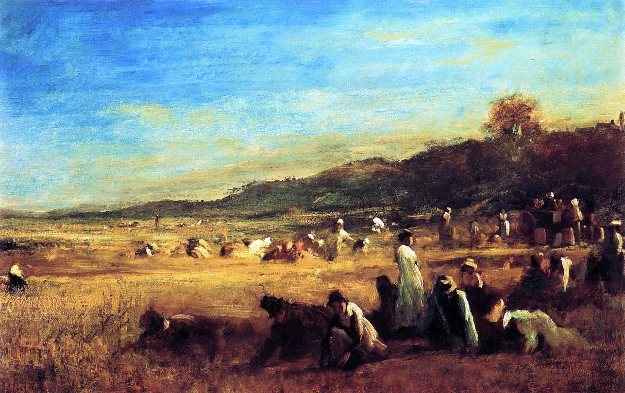 Eastman Johnson Study for 'The Cranberry Harvest, Island of Nantucket' - Hand Painted Oil Painting
