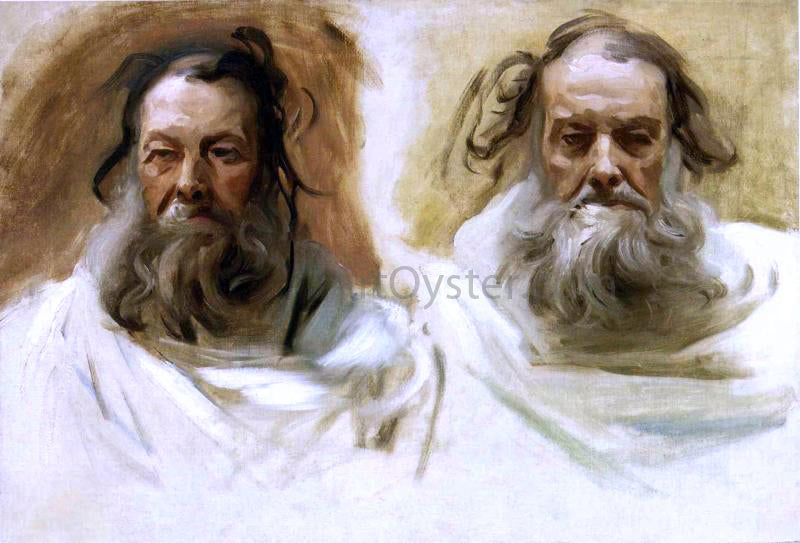 John Singer Sargent Study for Two Heads for Boston Mural "The Prophets" - Hand Painted Oil Painting