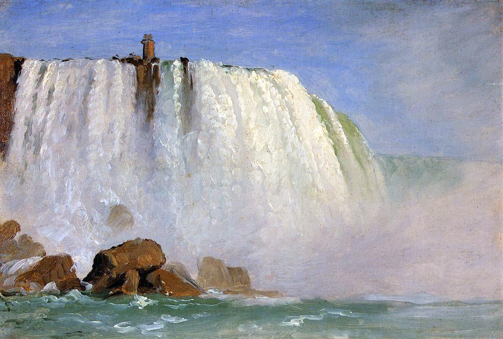 Frederic Edwin Church Study for "Under Niagara" - Hand Painted Oil Painting