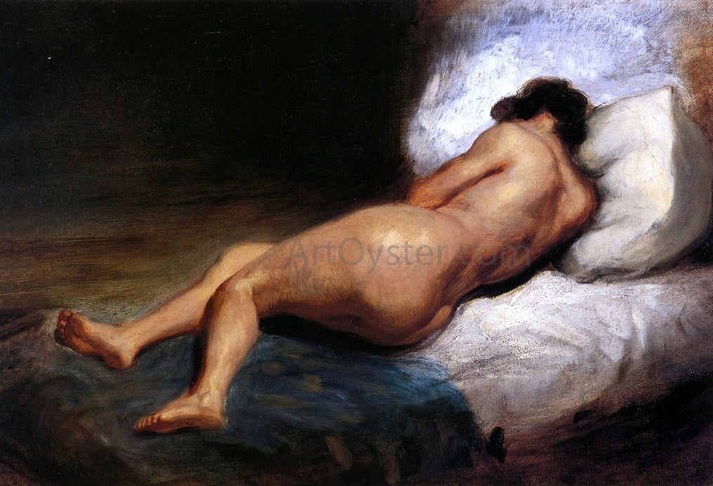 Eugene Delacroix Study of a Reclining Nude - Hand Painted Oil Painting