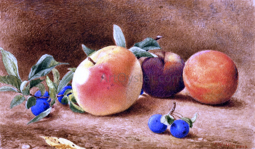  John William Hill Study of Fruit - Hand Painted Oil Painting