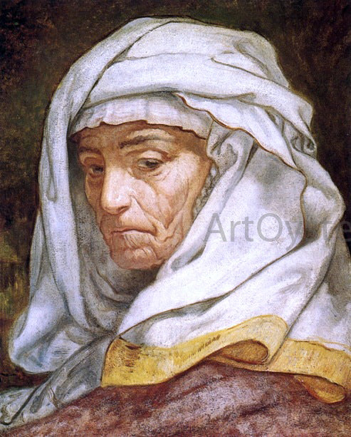 Elihu Vedder Study of Jane Jackson - Hand Painted Oil Painting