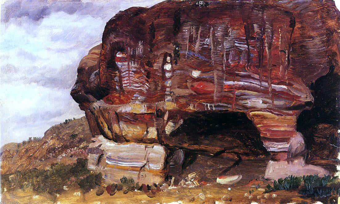  Frederic Edwin Church Study of Zoomorphic Rock, Petra - Hand Painted Oil Painting