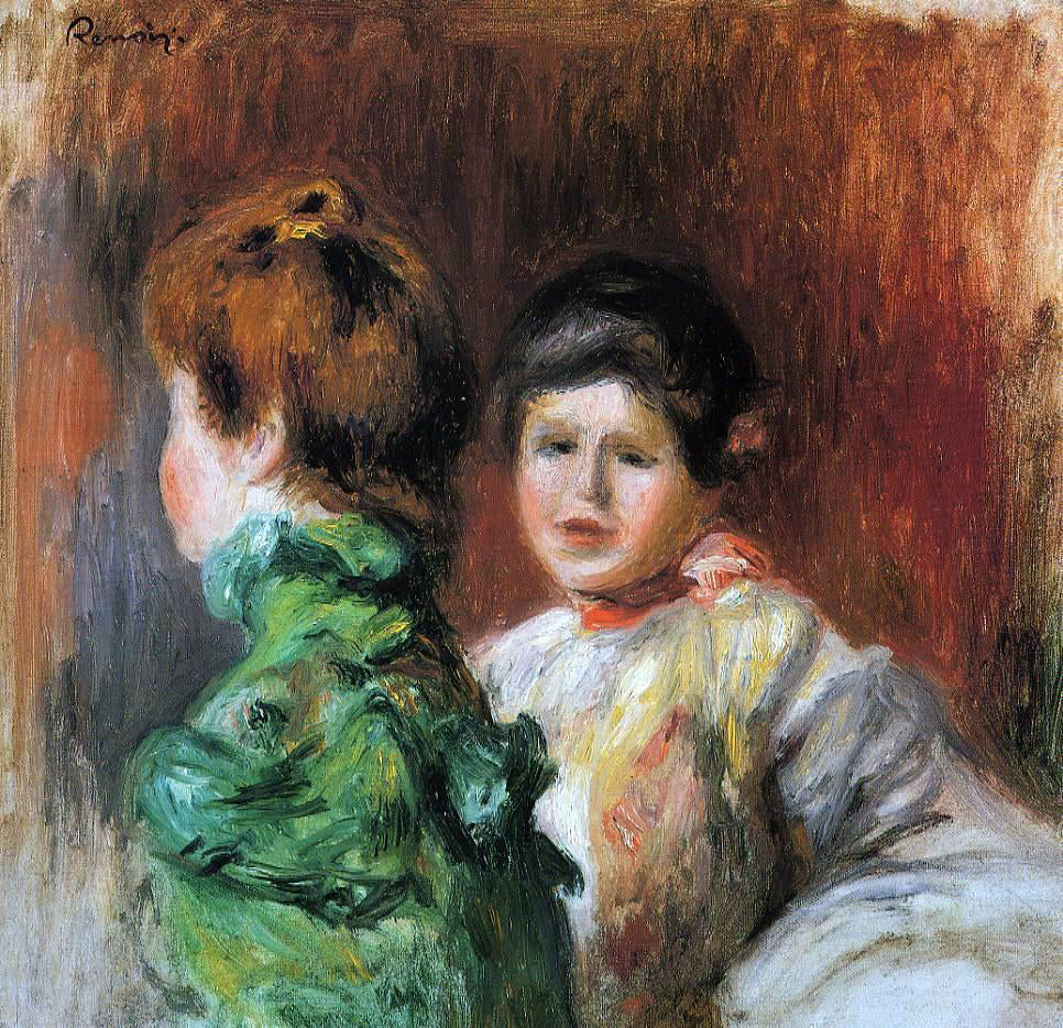 Pierre Auguste Renoir Study 'Two Women's Heads' - Hand Painted Oil Painting