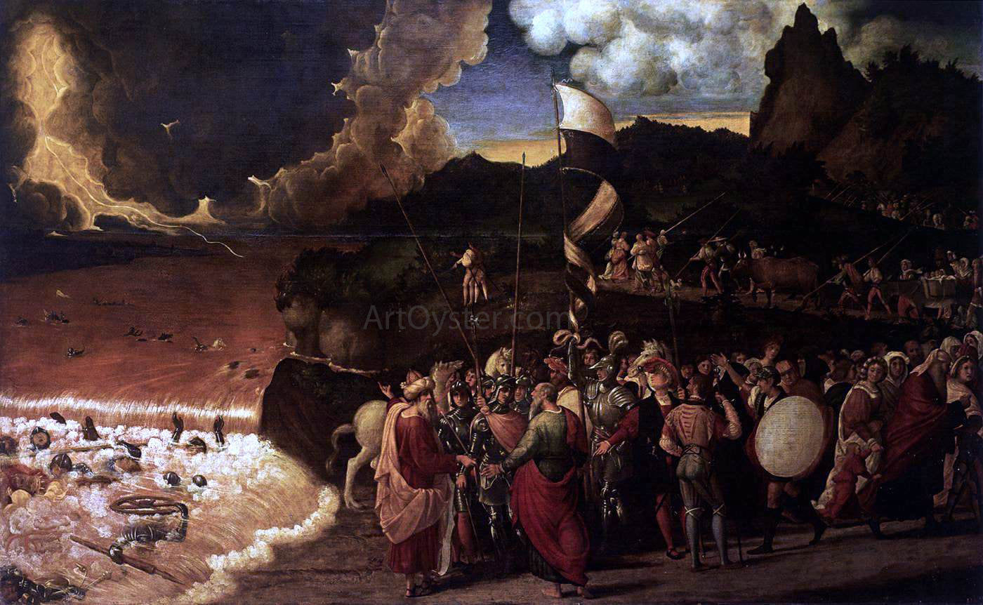 Andrea Previtali Submersion of Pharaoh in the Red Sea - Hand Painted Oil Painting