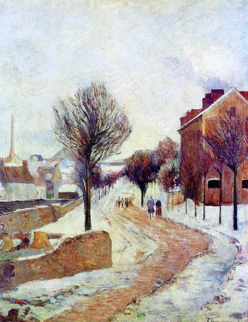 Paul Gauguin Suburb under Snow - Hand Painted Oil Painting