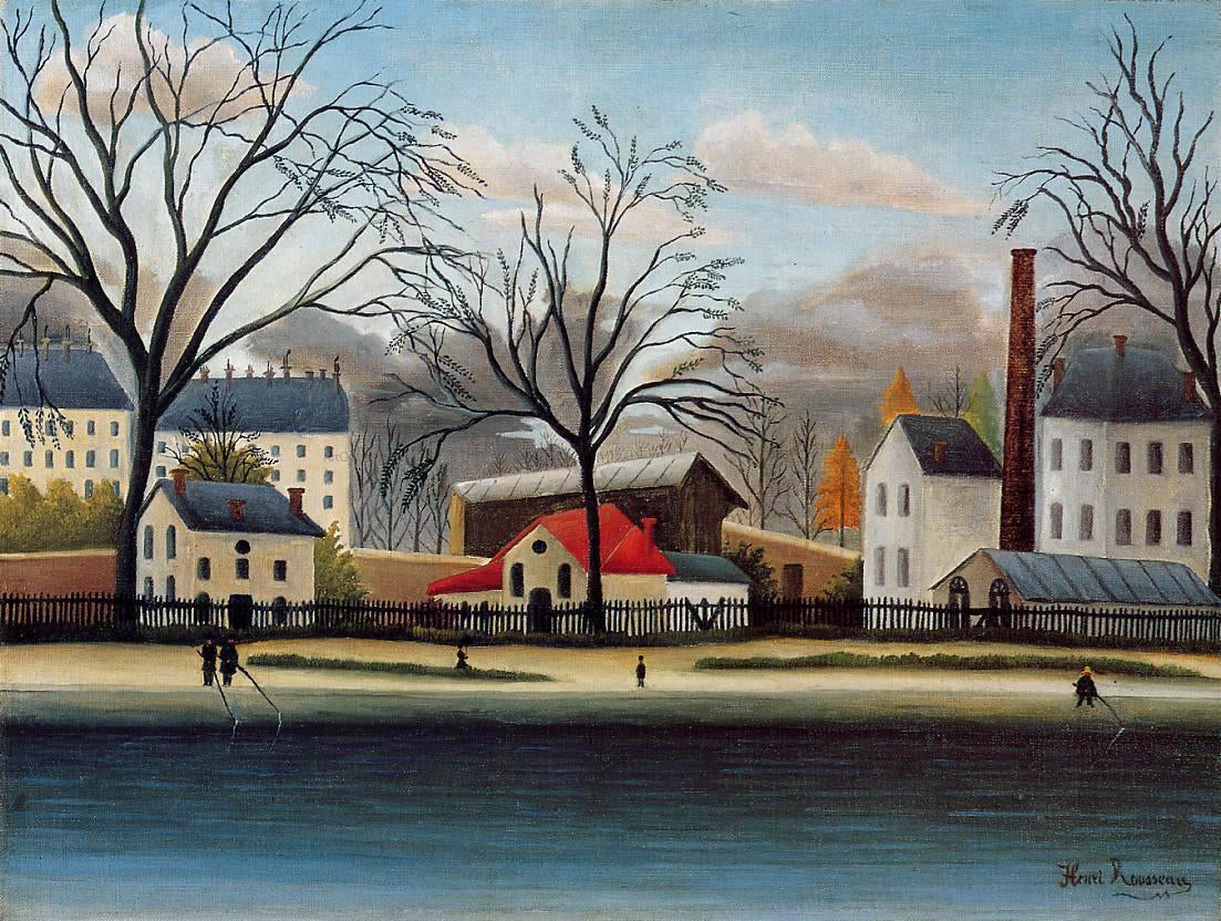 Henri Rousseau Suburban Scene - Hand Painted Oil Painting