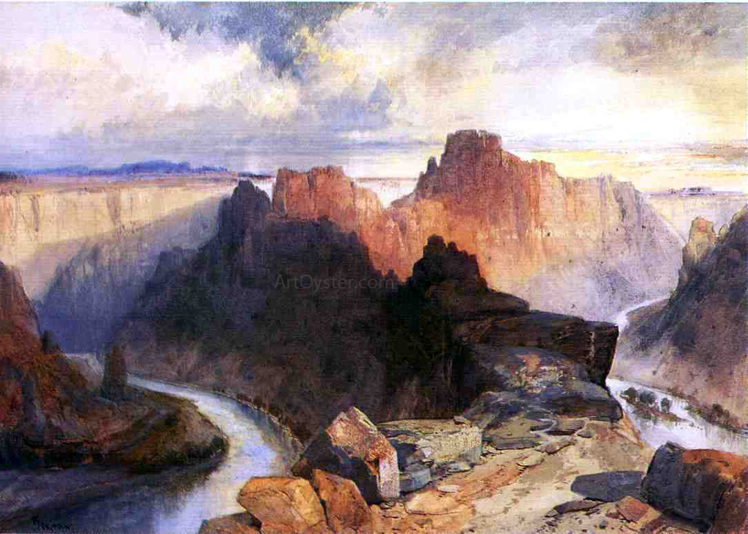 Thomas Moran Summer, Amphitheatre, Colorado River, Utah Territory - Hand Painted Oil Painting