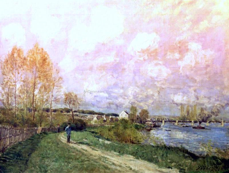 Alfred Sisley Summer at Bougival - Hand Painted Oil Painting