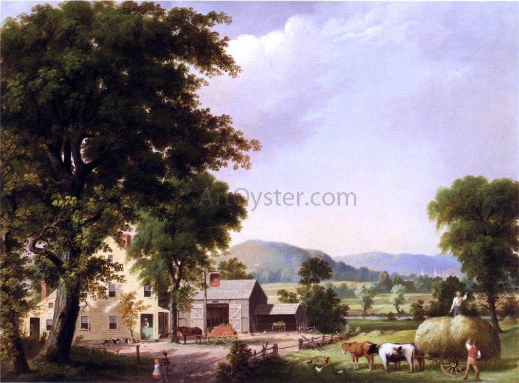 George Henry Durrie Summer, Haying at Jones Inn - Hand Painted Oil Painting