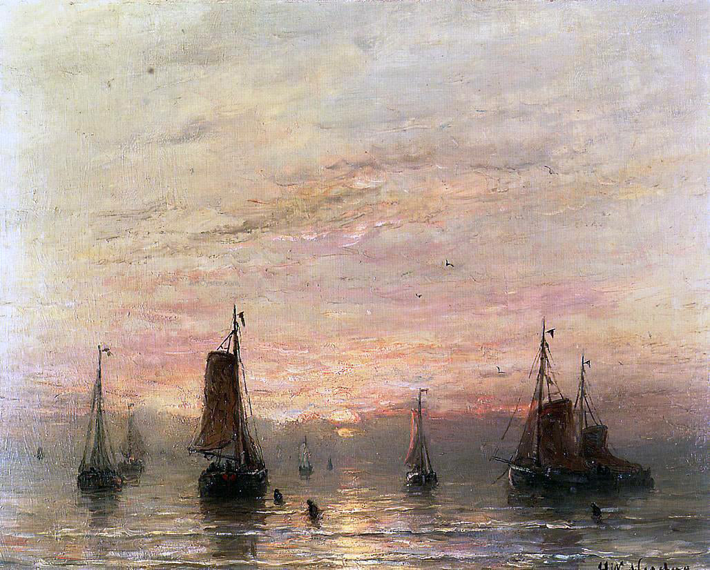 Hendrik Willam Mesdag Summer Sunser, Scheveningen - Hand Painted Oil Painting