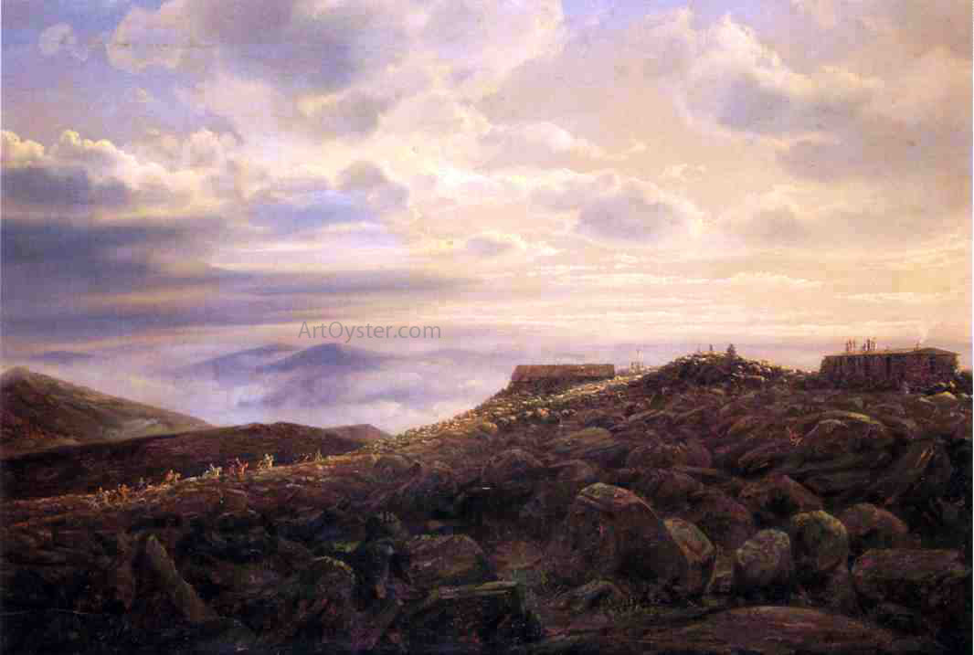 Ferdinand Reichardt Summit House, Mount Washington - Hand Painted Oil Painting