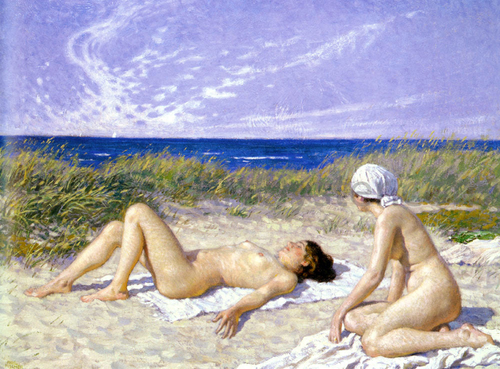 Paul-Gustave Fischer Sunbathing in the Dunes - Hand Painted Oil Painting
