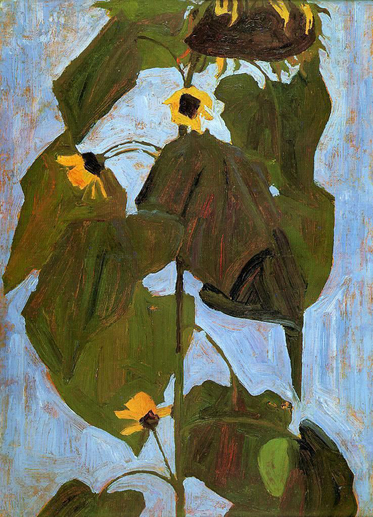 Egon Schiele Sunflower I - Hand Painted Oil Painting