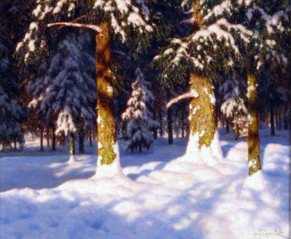 Ivan Fedorovich Choultse Sunlit Forest Interior - Hand Painted Oil Painting