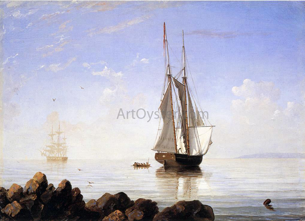 Fitz Hugh Lane Sunny Morning, Gloucester Harbor - Hand Painted Oil Painting