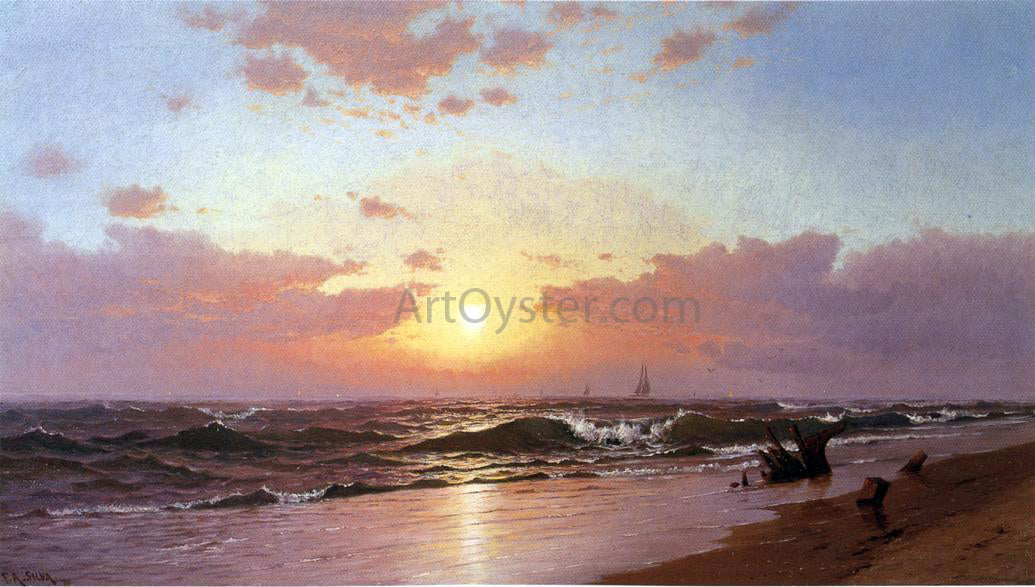 Francis A Silva Sunrise, Barnegat Beach, New Jersey - Hand Painted Oil Painting