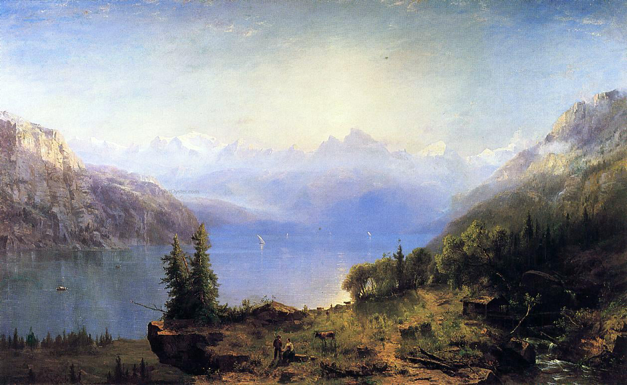Marie-Francois-Regis Gignoux Sunrise in the Alps - Hand Painted Oil Painting