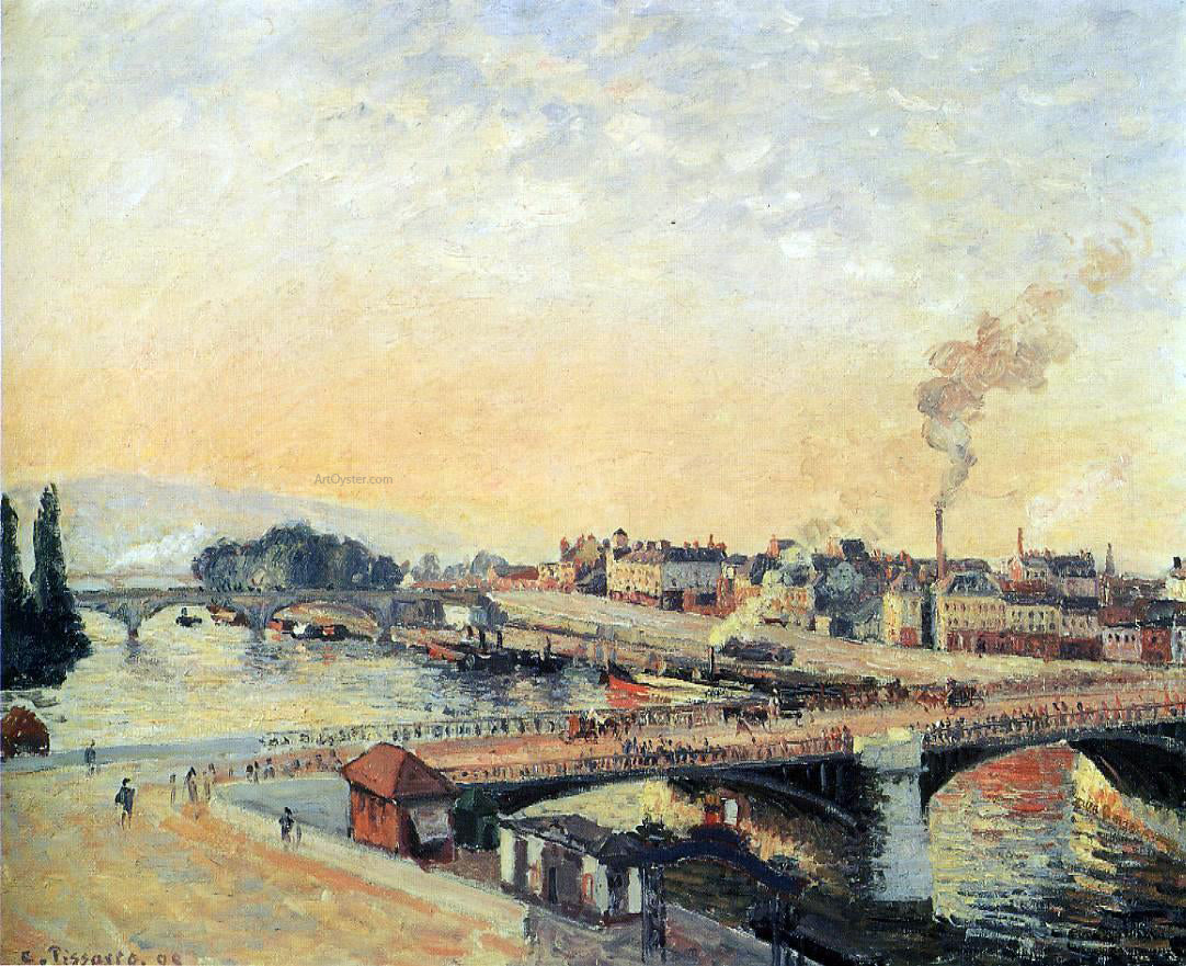 Camille Pissarro Sunrise, Rouen - Hand Painted Oil Painting