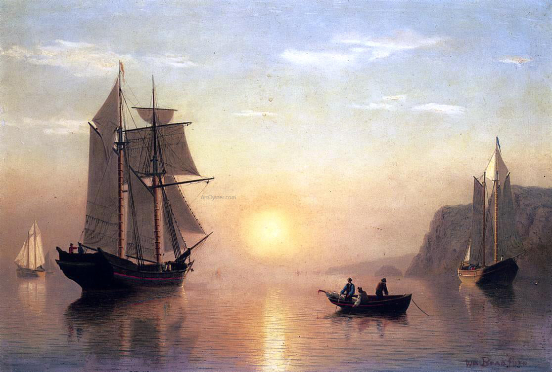 William Bradford Sunset Calm in the Bay of Fundy - Hand Painted Oil Painting