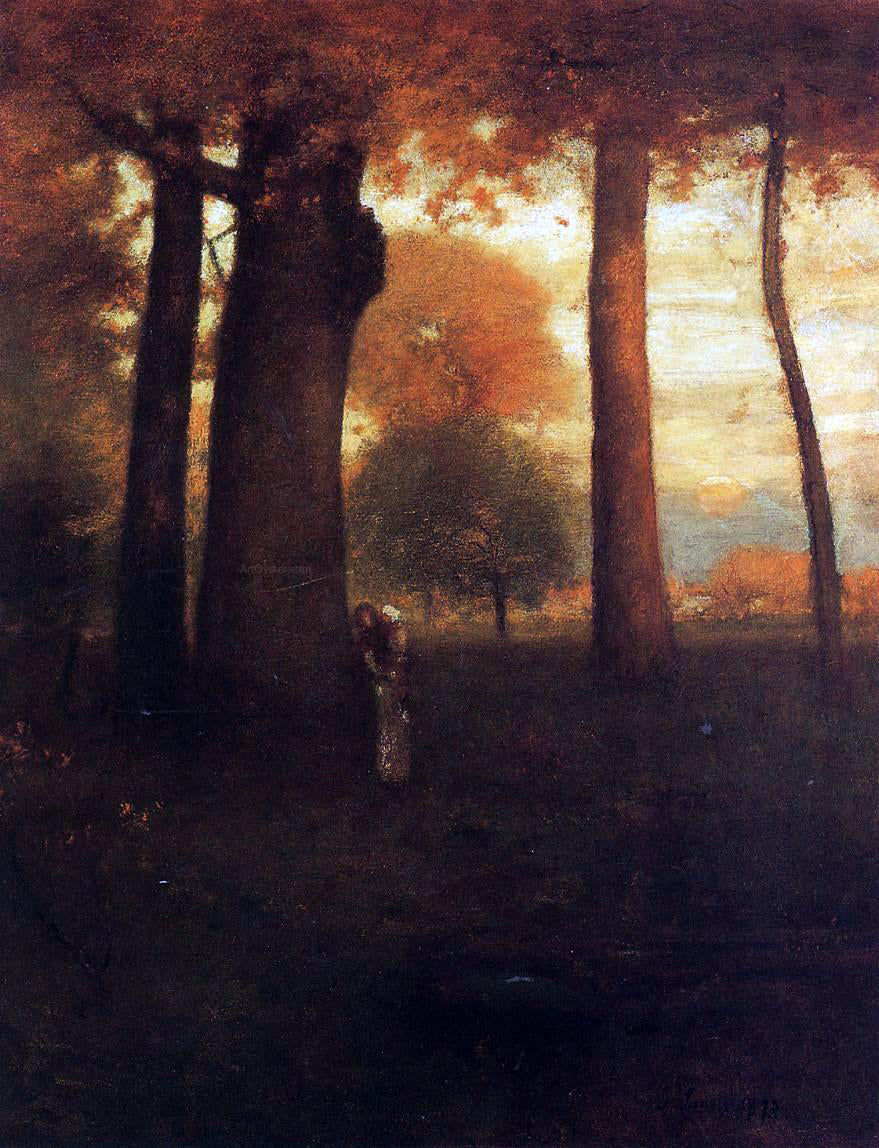 George Inness Sunset, Golden Glow - Hand Painted Oil Painting