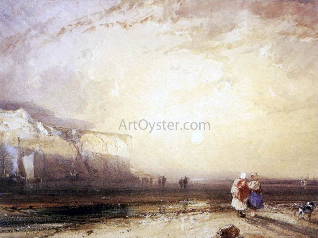 Richard Parkes Bonington Sunset in the Pays de Caux - Hand Painted Oil Painting