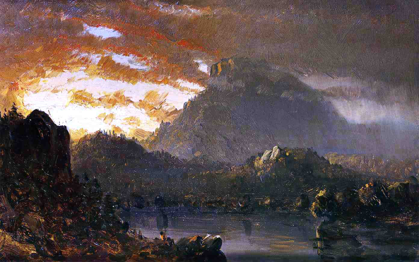  Sanford Robinson Gifford Sunset in the Wilderness with Approaching Storm (Sketch) - Hand Painted Oil Painting