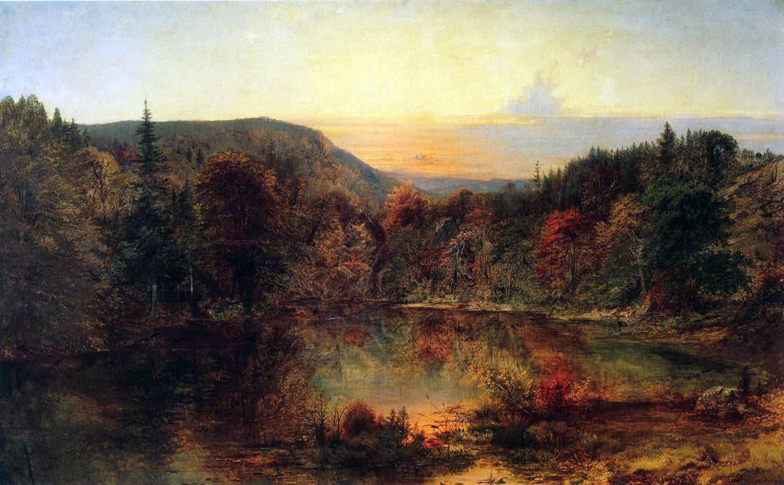 Joseph Morviller Sunset Landscape - Hand Painted Oil Painting
