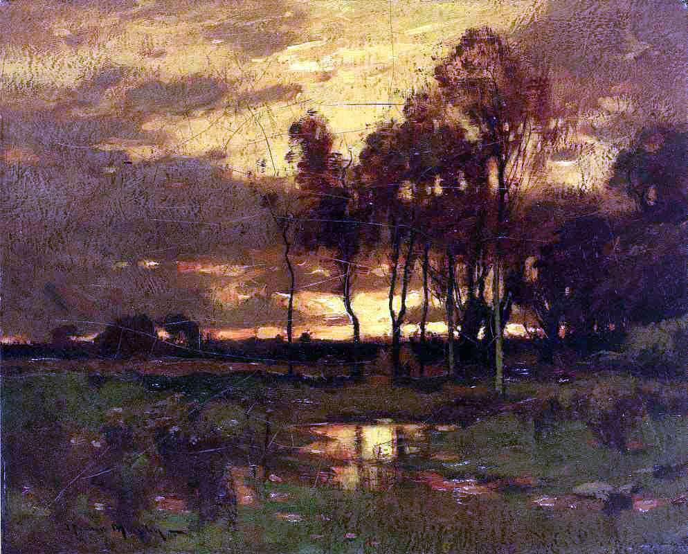 John Murphy Sunset Landscape - Hand Painted Oil Painting