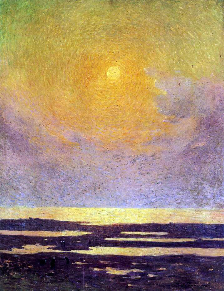 Ferdinand Du Puigaudeau Sunset on the Coast - Hand Painted Oil Painting