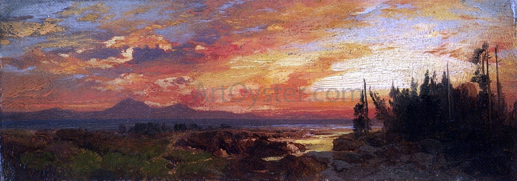 Thomas Moran Sunset on the Great Salt Lake, Utah - Hand Painted Oil Painting