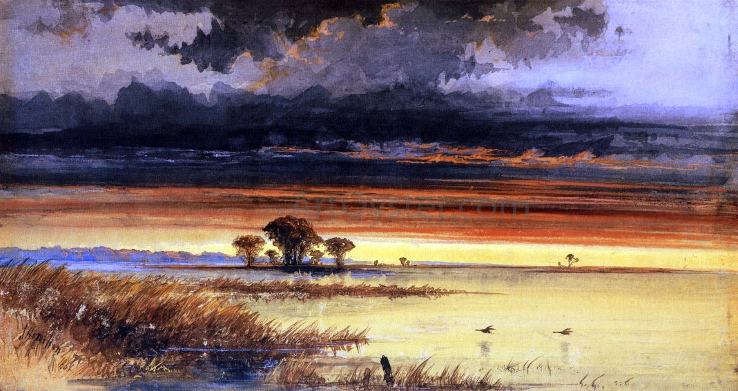 James Hamilton Sunset on the Jersey Flats - Hand Painted Oil Painting