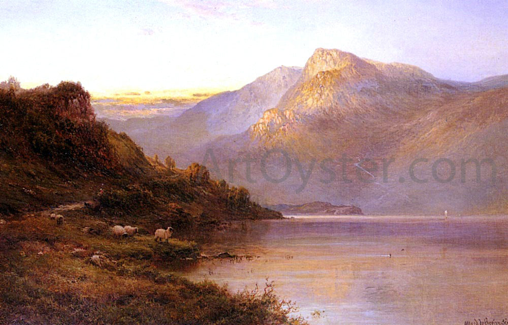 Senior Alfred De Breanski Sunset on the Loch - Hand Painted Oil Painting