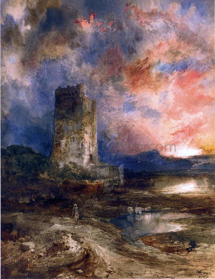 Thomas Moran Sunset on the Moor - Hand Painted Oil Painting
