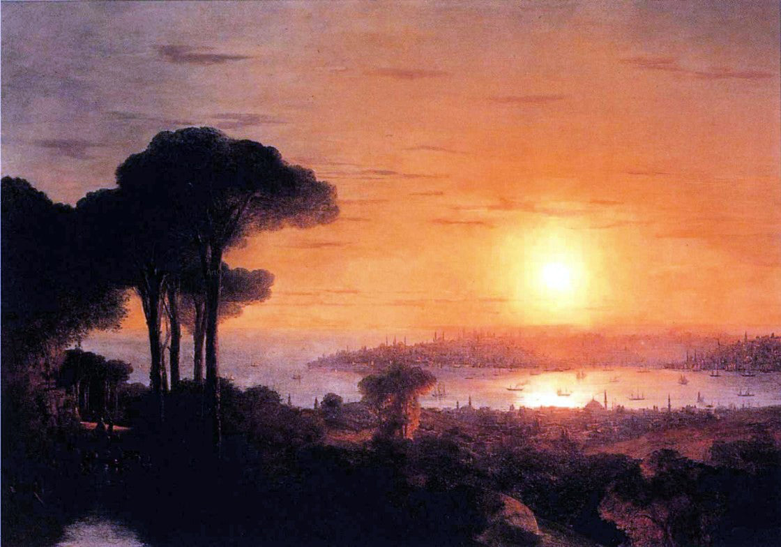 Ivan Constantinovich Aivazovsky Sunset over the Golden Horn - Hand Painted Oil Painting