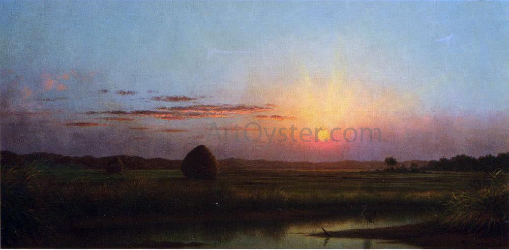 Martin Johnson Heade Sunset over the Marsh - Hand Painted Oil Painting