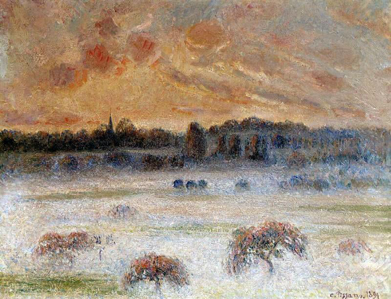  Camille Pissarro Sunset with Fog, Eragny - Hand Painted Oil Painting