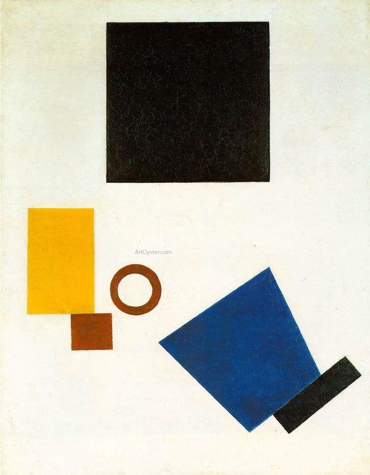 Kazimir Malevich Suprematism Self Portrait in Two Dimensions - Hand Painted Oil Painting