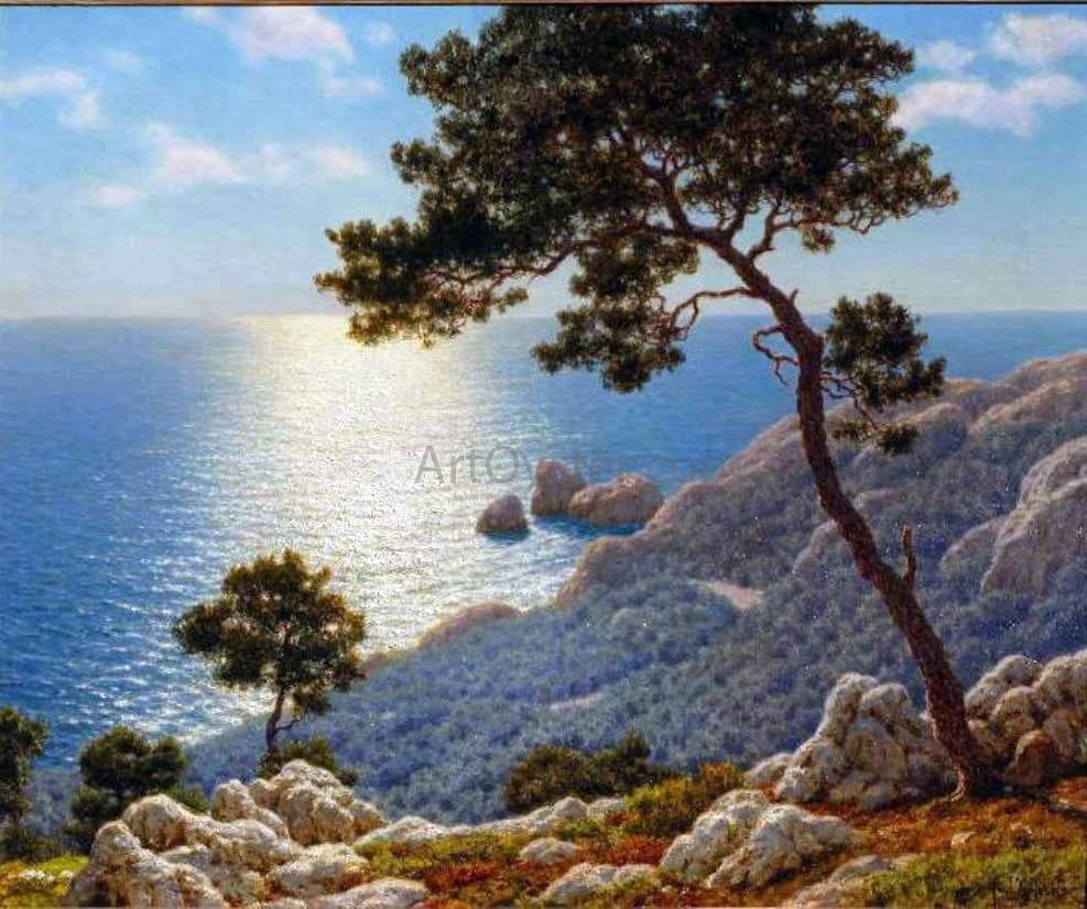 Ivan Fedorovich Choultse Sur La Corniche (Cote d'Azur) - Hand Painted Oil Painting