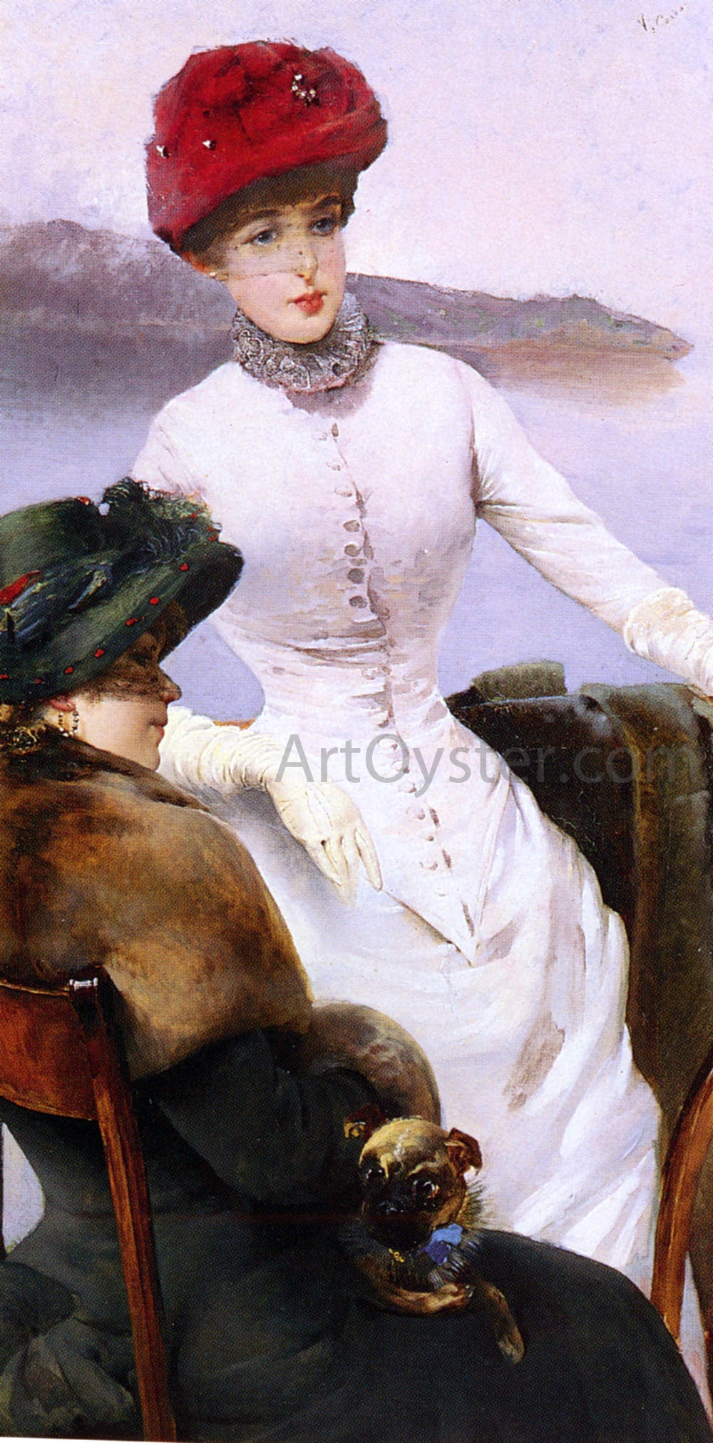 Vittorio Matteo Corcos Sur La Terrasse - Hand Painted Oil Painting